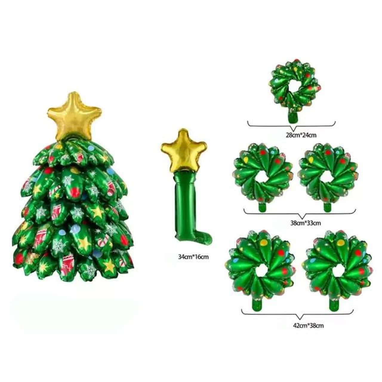 Wizardi 15" Christmas Tree Standing Foil Balloon Decoration